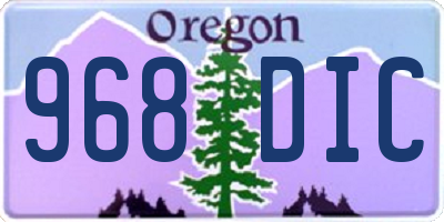 OR license plate 968DIC