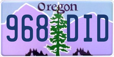 OR license plate 968DID