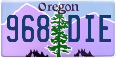 OR license plate 968DIE