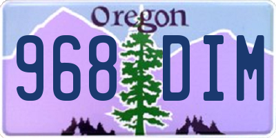 OR license plate 968DIM