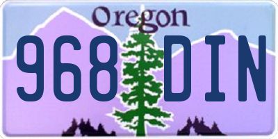 OR license plate 968DIN