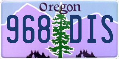 OR license plate 968DIS