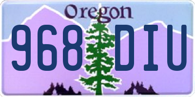 OR license plate 968DIU