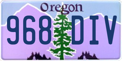 OR license plate 968DIV