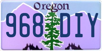 OR license plate 968DIY