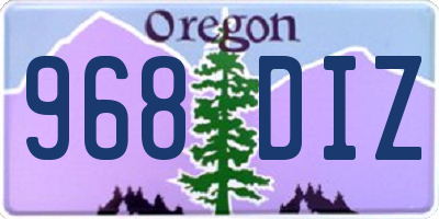 OR license plate 968DIZ