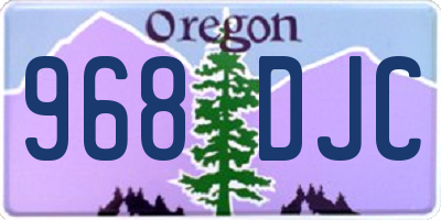 OR license plate 968DJC