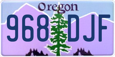 OR license plate 968DJF