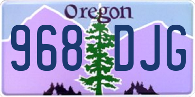 OR license plate 968DJG