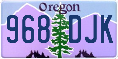 OR license plate 968DJK