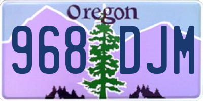 OR license plate 968DJM