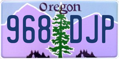 OR license plate 968DJP