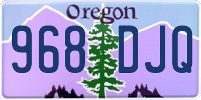 OR license plate 968DJQ