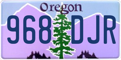OR license plate 968DJR