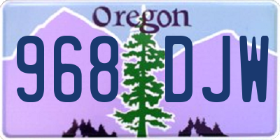 OR license plate 968DJW