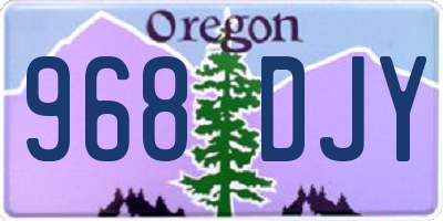 OR license plate 968DJY