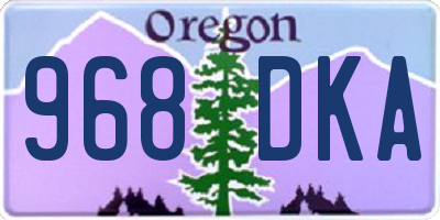 OR license plate 968DKA