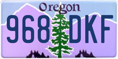 OR license plate 968DKF