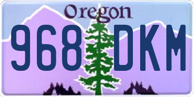 OR license plate 968DKM