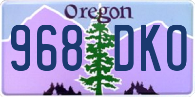 OR license plate 968DKO