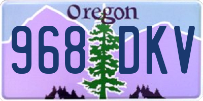 OR license plate 968DKV