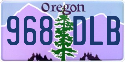OR license plate 968DLB
