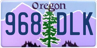 OR license plate 968DLK