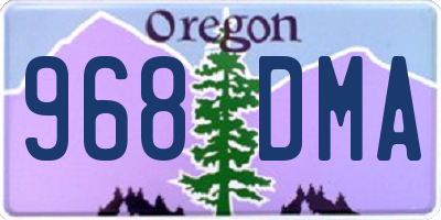 OR license plate 968DMA