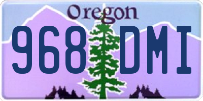 OR license plate 968DMI