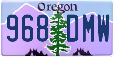 OR license plate 968DMW