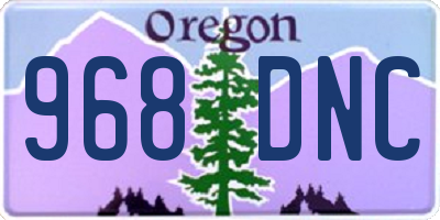 OR license plate 968DNC