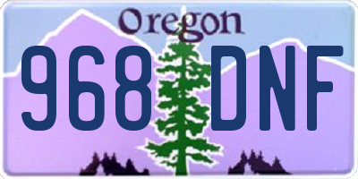 OR license plate 968DNF