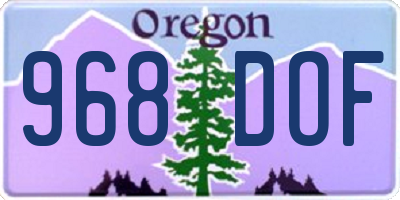 OR license plate 968DOF