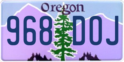 OR license plate 968DOJ