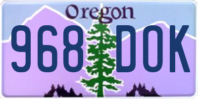 OR license plate 968DOK