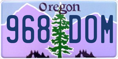 OR license plate 968DOM