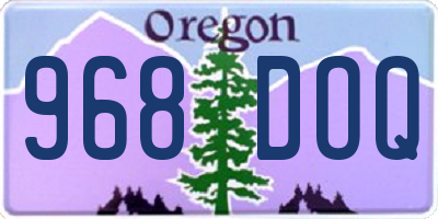 OR license plate 968DOQ