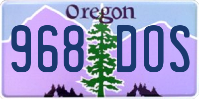 OR license plate 968DOS