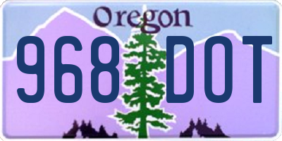 OR license plate 968DOT