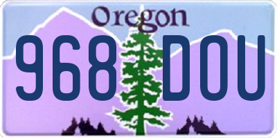 OR license plate 968DOU