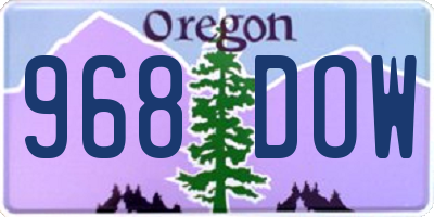 OR license plate 968DOW