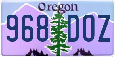 OR license plate 968DOZ