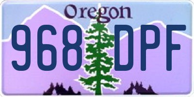 OR license plate 968DPF