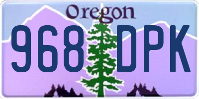 OR license plate 968DPK