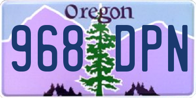 OR license plate 968DPN