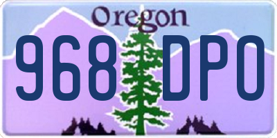 OR license plate 968DPO