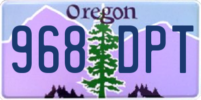OR license plate 968DPT