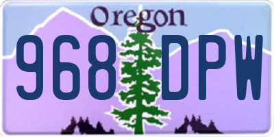 OR license plate 968DPW