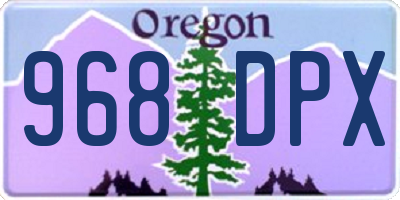 OR license plate 968DPX