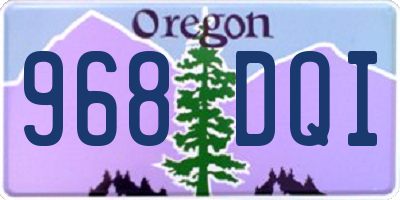 OR license plate 968DQI